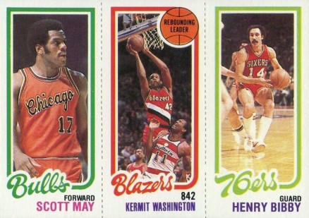 1980 Topps May/Washington/Bibby #104 Basketball Card