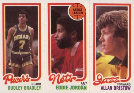 1980 Topps Bradley/Jordan/Bristow #19 Basketball Card