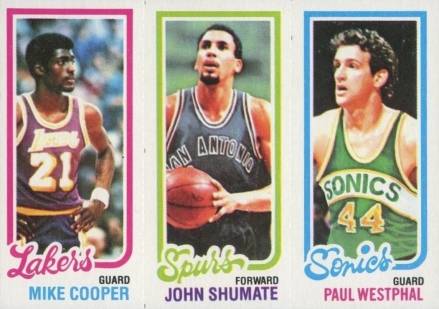 1980 Topps Cooper/Shumate/Westphal #44 Basketball Card