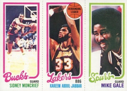1980 Topps Moncrief/Abdul-Jabbar/Gale #109 Basketball Card
