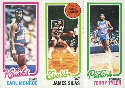1980 Topps Monroe/Silas/Tyler #114 Basketball Card