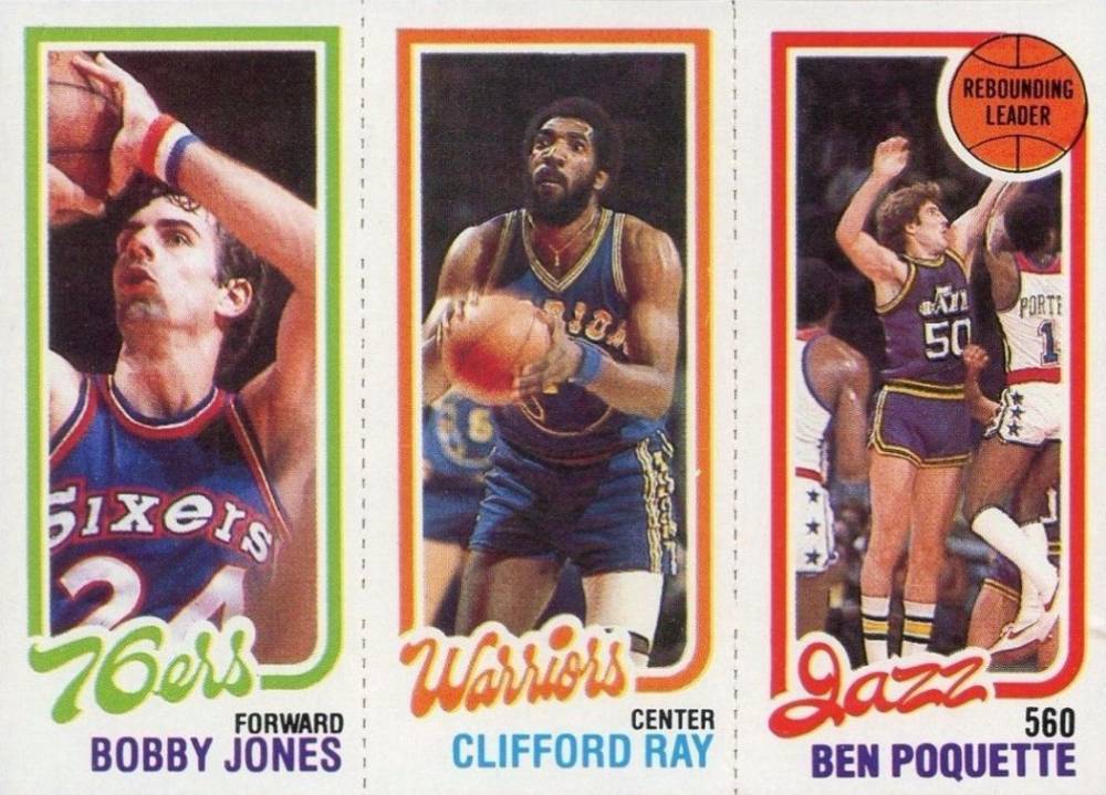 1980 Topps Jones/Ray/Poquette #82 Basketball Card