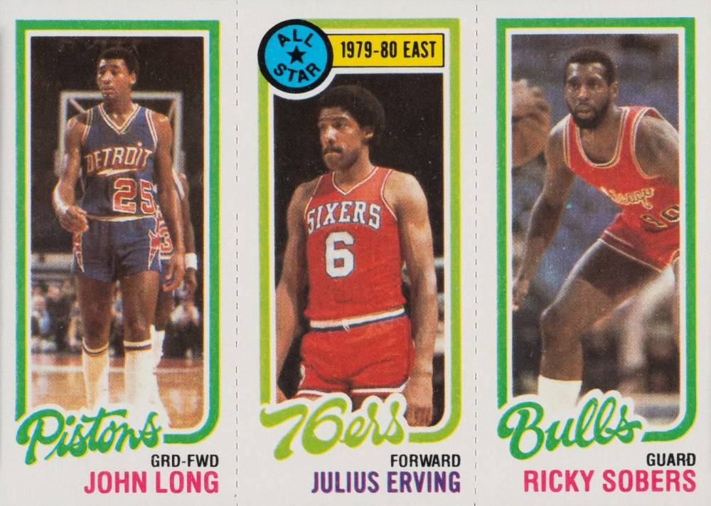 1980 Topps Long/Erving/Sobers # Basketball Card