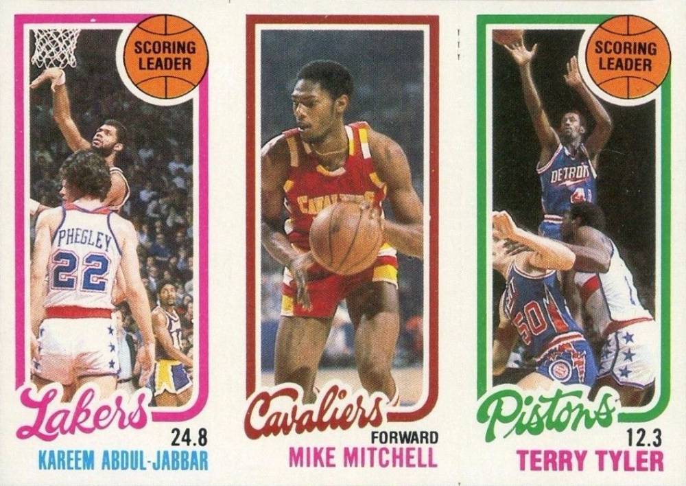 1980 Topps Abdul-Jabbar/Mitchell/Tyler #1 Basketball Card