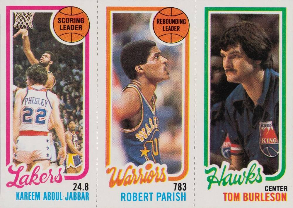 1980 Topps Abdul-Jabbar/Parish/Burleson #2 Basketball Card