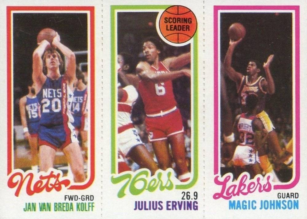 1980 Topps Van Breda Kolff/Erving/Johnson #161 Basketball Card