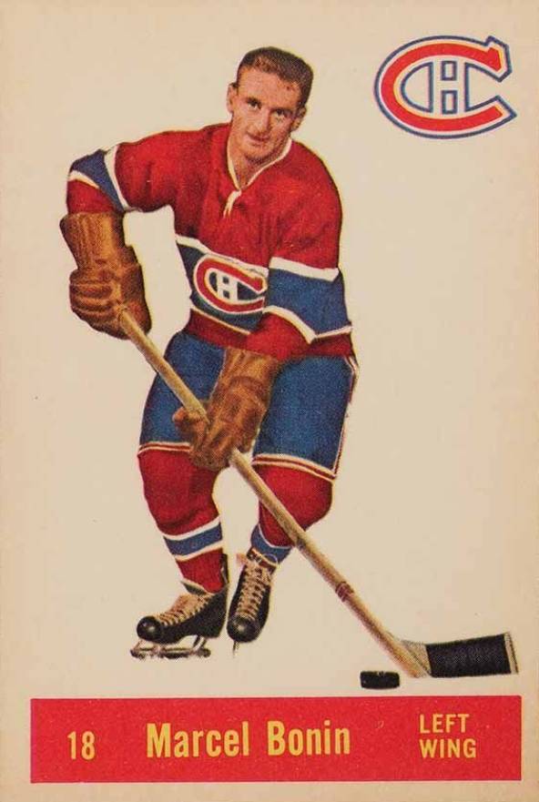 1957 Parkhurst Marcel Bonin #18b Hockey Card