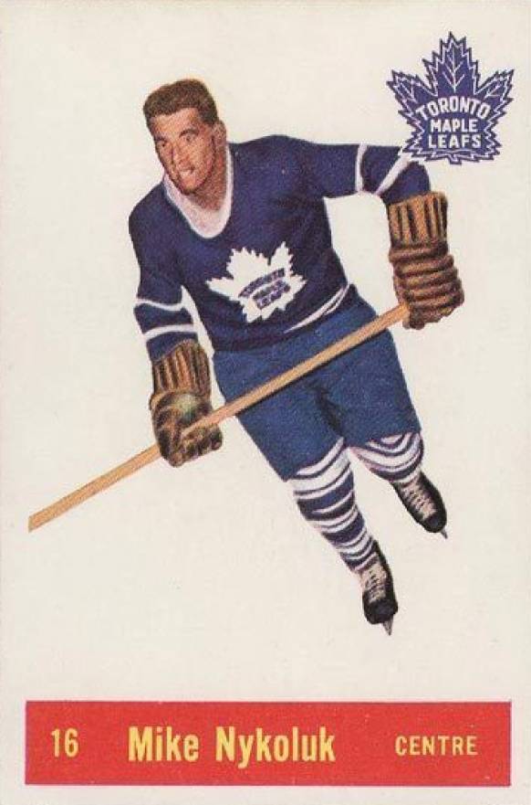 1957 Parkhurst Mike Nykoluk #16n Hockey Card