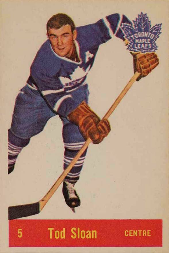 1957 Parkhurst Tod Sloan #5s Hockey Card