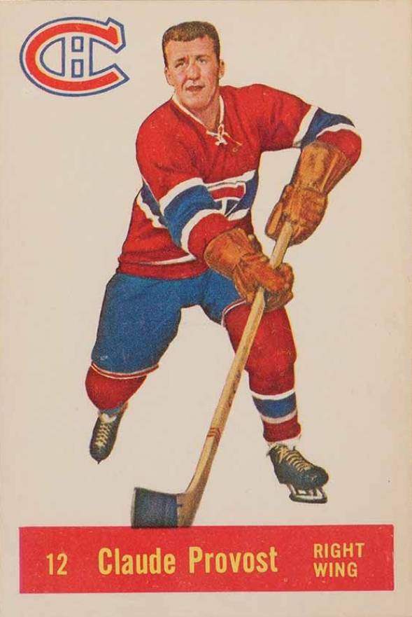 1957 Parkhurst Claude Provost #12p Hockey Card