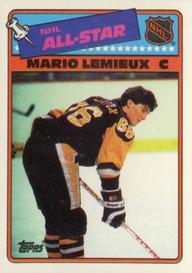 1988 Topps Stickers Mario Lemieux #2 Hockey Card