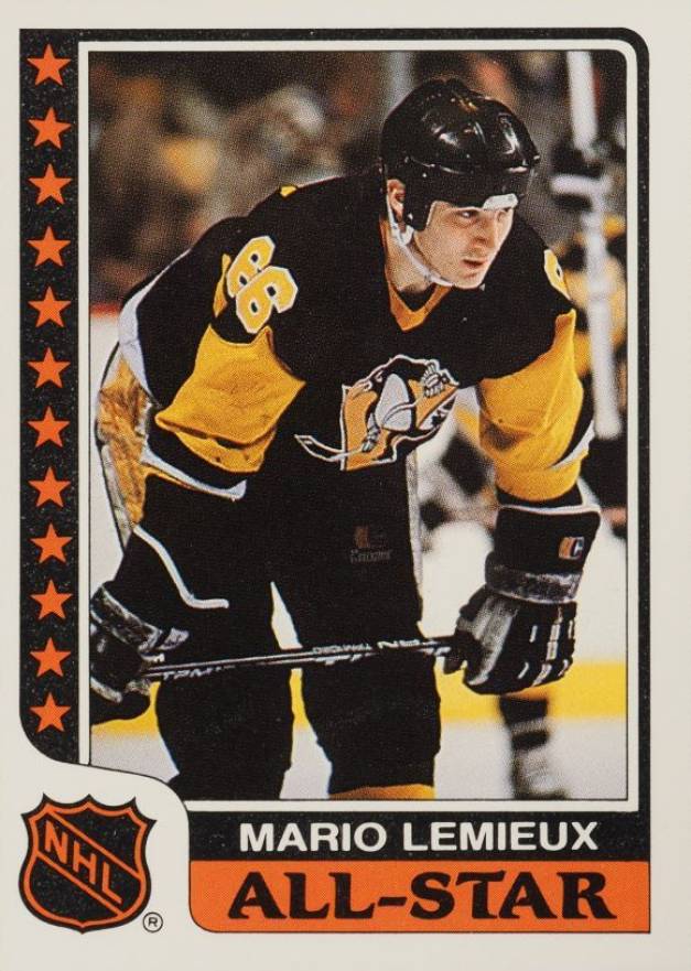 1986 Topps Stickers Mario Lemieux #9 Hockey Card