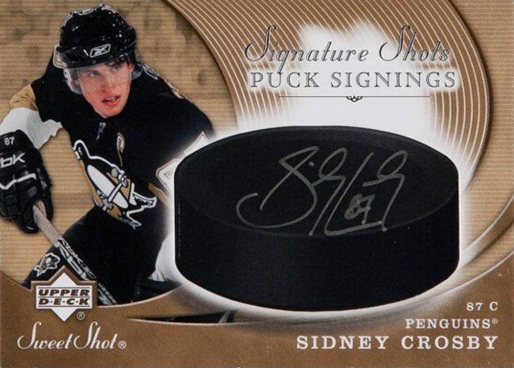 2007 Upper Deck Sweet Shot Signature Shots Puck Signings Sidney Crosby #SSPSC Hockey Card