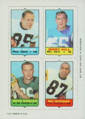 1969 Topps Four in One Ballman/Hill/Dowler/Jefferson # Football Card