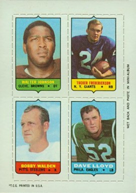 1969 Topps Four in One Johnson/Walden/Fredrickson/Lloyd # Football Card