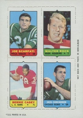 1969 Topps Four in One Scarpati/Rock/Casey/Concannon # Football Card