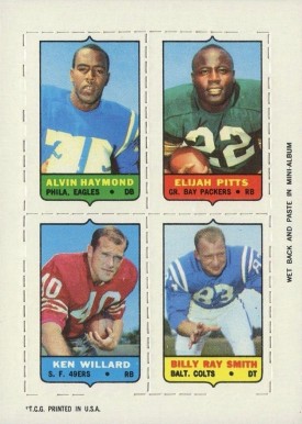 1969 Topps Four in One Haymond/Pitts/Smith/Willard # Football Card