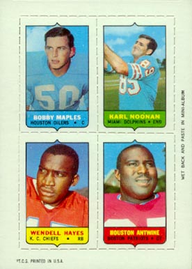 1969 Topps Four in One Maples/Noonan/Hayes/Antwine # Football Card