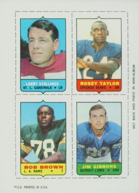 1969 Topps Four in One Stallings/Taylor/Gibbons/Brown # Football Card