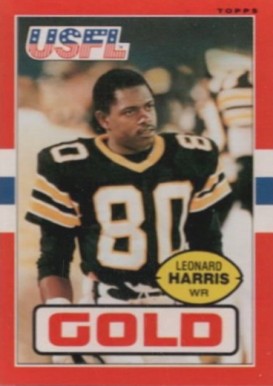 1985 Topps USFL Leonard Harris #32 Football Card