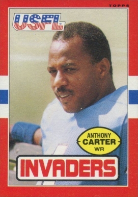 1985 Topps USFL Anthony Carter #92 Football Card