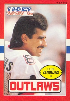 1985 Topps USFL Luis Zendejas #9 Football Card
