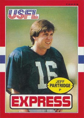 1985 Topps USFL Jeff Partridge #61 Football Card