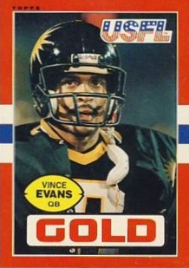 1985 Topps USFL Vince Evans #31 Football Card