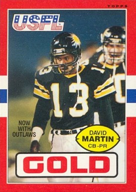 1985 Topps USFL David Martin #35 Football Card