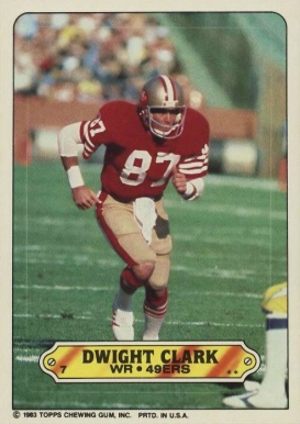 1983 Topps Football Card #164 Dwight Clark 