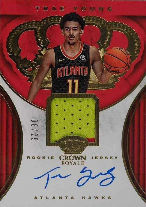 2018 Panini Crown Royale Rookie Jersey Autographs Trae Young #TYG Basketball Card