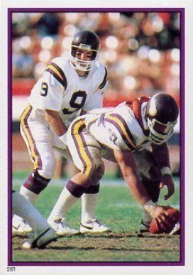 1985 Topps Stickers Tommy Kramer #281 Football Card