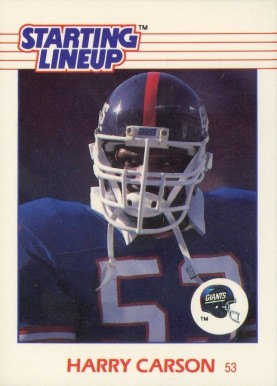 1988 Kenner Starting Lineup Harry Carson #20 Football Card