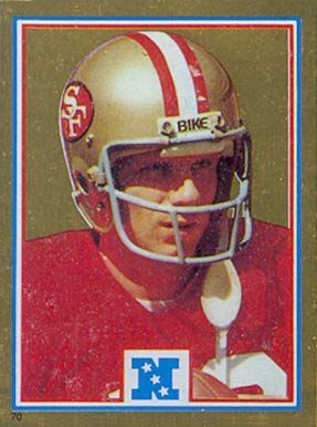 1982 Topps Sticker Joe Montana #70 Football Card