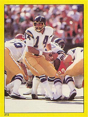 1982 Topps Sticker Dan Fouts #272 Football Card