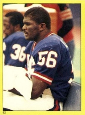 1982 Topps Sticker Lawrence Taylor #92 Football Card
