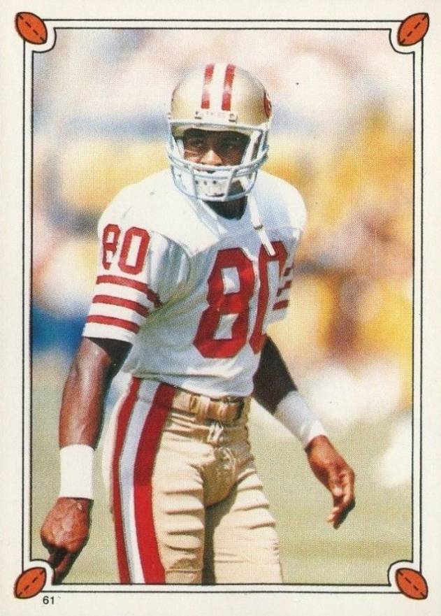 1987 Topps Stickers Jerry Rice #61 Football Card