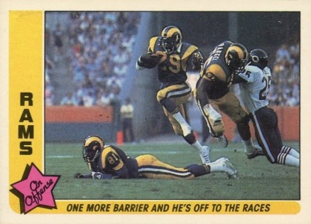 1985 Fleer Team Action Rams-One more barrier #40 Football Card