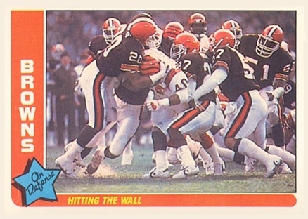 1985 Fleer Team Action Browns-Hitting the wall #14 Football Card