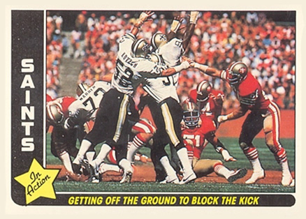 1985 Fleer Team Action Saints-Getting off the ground... #54 Football Card