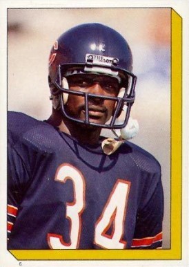 1986 Topps Stickers Walter Payton #6 Football Card