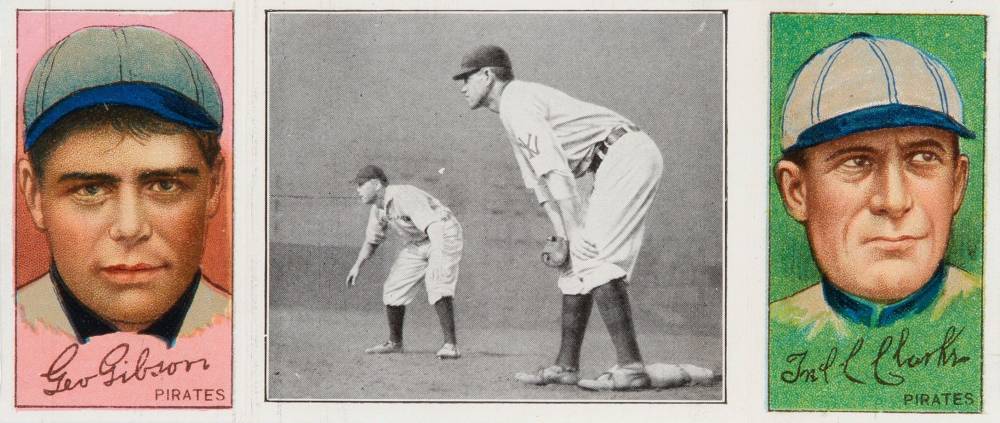 1912 Hassan Triple Folders Chase guarding 1st # Baseball Card