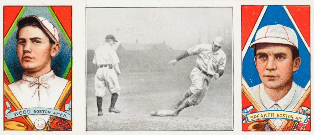 1912 Hassan Triple Folders Speaker rounding Third # Baseball Card