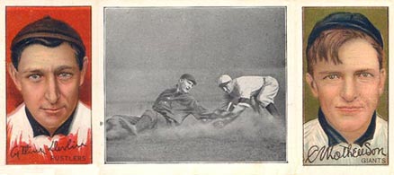 1912 Hassan Triple Folders Devlin gets his Man # Baseball Card