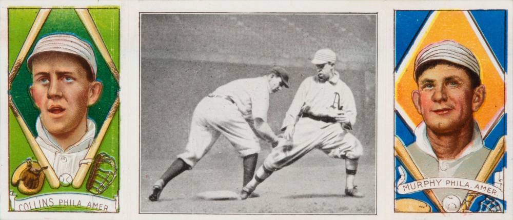 1912 Hassan Triple Folders Collins easily Safe # Baseball Card