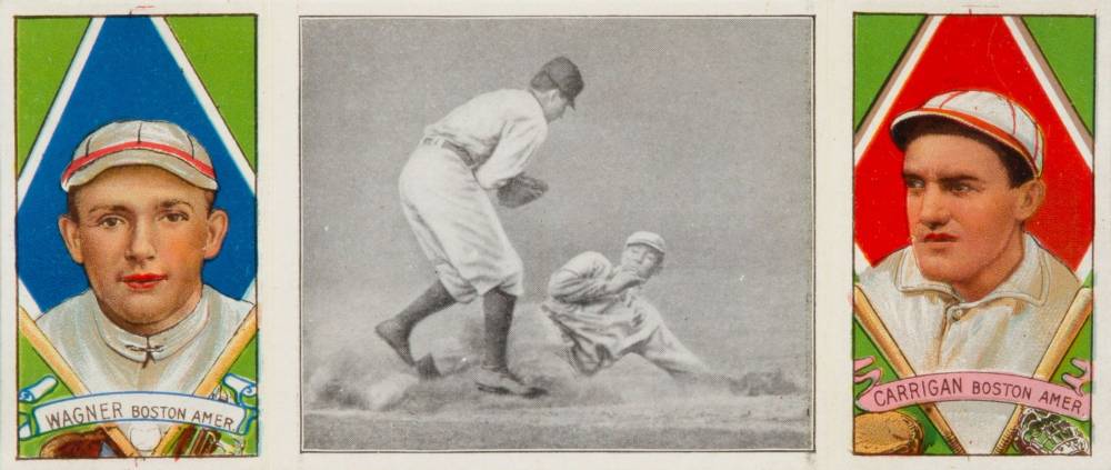 1912 Hassan Triple Folders Close at Third # Baseball Card
