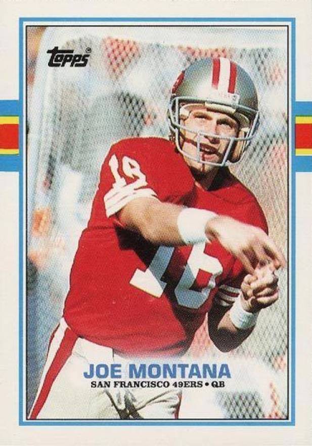 1989 Topps American/UK Joe Montana #20 Football Card
