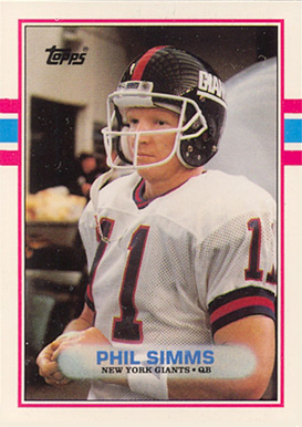 1989 Topps American/UK Phil Simms #12 Football Card