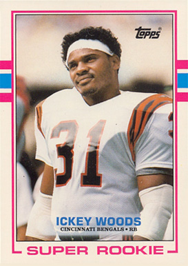 1989 Topps American/UK Ickey Woods #10 Football Card