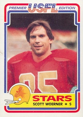 1984 Topps USFL Scott Woerner #104 Football Card